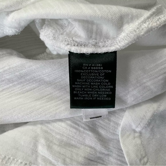Lauren Ralph Lauren Womens V-Neck Tunic Embroidered Cotton 3/4 Sleeve White Sz S - Picture 3 of 9